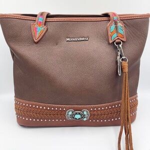 Montana West Brown Leather Handbag